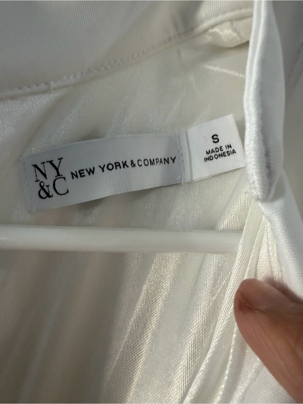 New York & Company White Midi Dress with Pink, Green & Purple Floral Print - Picture 2 of 2